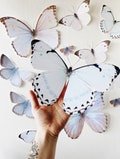 Giant Paper Butterfly Decor Blue with Lavender Accents
