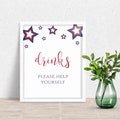 Memorial Day Drinks Sign, Patriotic Party Signage, Stars and Stripes Decoration, Printable Drink Bar Table Decor, Instant Download, HL-006