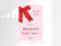 She's Tying The Knot Bridal Shower, Printable Red Bow Welcome Sign, Pink And Red Party Decor  - Digital Download