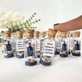 Celebration Of Life Favors, Funeral Favors in Bulk, Remembrance Message in a Bottle with Photo, Memorial Miniature Jars with Sand and Shells