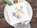 Personalized Baptism Napkins/God Bless Cross Religious Napkin/First Communion Napkins/Christening Napkins Decor/Cocktail or Beverage Napkin