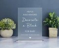 Decorate a Baby Block Sign, Minimalist Baby Shower Sign, Decorate a Block for Baby, Clear or Frosted Acrylic Sign