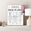 2004 21st Birthday | Back in 2004 | Last Minute Gift | Fun Facts 2004 | 21st Birthday PRINTABLE Poster Sign | For USA, Canada, Australia, UK