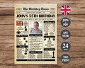 UK 55th Birthday Newspaper Poster, Back in 1970 British Poster, What Happened in 1970, Born in 1970 Sign United Kingdom Version Printable