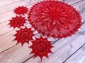 Bloody Red Table Doily in Dark Victorian Style for Witch Home Decor