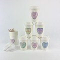 Pastel Conversation Heart Cups - Valentines Party Cups, Pastel Valentine's Day Party Supplies, Kids Valentine Party, Paper Drink Cups & Lids