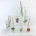 Veggie Party Cups - Vegetable Birthday, Farmers Market Party, Favor Containers, Chef Party, Disposable Plastic Drink Cups with Lids & Straws