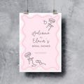 Whimsical Line Art Welcome Sign Print (foam core board)
