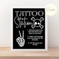 Editable Bad TWO the Bone Party Signs | Tattoo Station Party Sign | Bad TWO the Bone Party Favors Gifts Sign | Tattoo Bar Sign | Instant