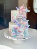 Mini cool toned paper butterfly decor