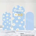 Daisy Flower Arch Cover Groovy One Birthday Background Polyester Double-Sided Custom Blue Daisy Arch Cover First Birthday Baby Shower Decor