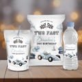 Editable Two fast Party Decorations Racecar Package Birthday Racing car Vintage Boy Bundle Party Package Template Instant Download, B466