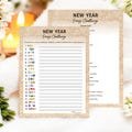 Fun New Year Emoji Challenge Printable Game 2025 – Activities for Adults, Kids , office work game, Gold glitter icebreaker with Answers