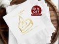 Custom Valentines Day Napkins, Personalized Romantic Gifts, Love Bird Napkins, Anniversary Napkins, Wedding Decor, Couple Gift
