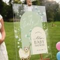 Custom Teddy Bear Baby Shower Welcome Sign, We Can Barely Wait Baby Shower Sign, Personalized Cute Modern Baby Shower Entrance Signage