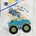Kids Monster Truck Paint Kit. Personalized party favors for Birthday, gift for boys, activity box. Buy 5 get one for FREE. Bulk available