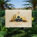 Ramadan Mubarak Plastic Yard Sign Ramzan Ramadan Kareem Sign Banner Poster Islamic Decor Eid Decoration Gold Golden Theme Festive Gift
