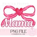 MAMA Bow with Heart PNG – Pink and Red Coquette Aesthetic Digital Download