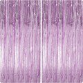 Foil Fringe Backdrop Curtains, Tinsel Streamers Backdrops for Photoshoot, Pink Foil Fringe Curtain Birthday Party Decorations