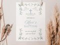 December Baptism Welcome Sign Template, Editable Blue Christmas Christening Decorations, DIY Printable Catholic Baptism Poster Decor, BP28