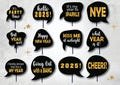 2025 New Year Photo Booth Props - Black & Gold