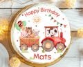 Cake Topper Fondant Birthday Child Sugar Image Girl Boy Tractor Farm Farm Animals Cake Topper Birthday Cake
