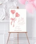 Little Sweetie Baby Shower Welcome Sign Template, Printable Baby Shower Welcome Sign, Shower Decor, Valentine Baby Shower, Candy Hearts, Bow