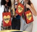 Personalized Valentine's Day Favor Bag - Valentine's Day Gift Bags - Galentine's Day - Valentine Party Favor- Red and Gold Heart bag