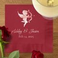 Personalized Valentine's Wedding Foil Cocktail Napkins, Wedding Valentine's Napkins, Foil Luncheon Napkins Custom Cupid Wedding Napkins