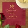 Coquette Galentine's Foil Cocktail Napkins, Foil Luncheon Napkins, Custom Valentine's Party Napkin, Personalized Galentine's Event Napkins,
