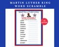 Martin Luther King Word Scramble - Dr King Day Activity - Classroom Learning - Classroom Activity - MLK Learning - US History - MLK History