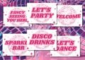Pink Disco Party Signs Printable PDF A4 & US Letter Sizes Bachelorette, Girl's Night, Hen's Party, Birthday Party
