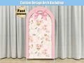 Pink Bow Arch Backdrop Cover Stand Toile Bridal Coquette Baby Bridal Shower Girl Party Custom Floral First Birthday Arched Chiara Wall Panel