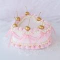 Fake Heart Cake, Bow Cake, Pink Cake, Vintage Cake, Birthday Cake, Faux Cherry Cake, Wedding Cake Prop, Cottage Decor, Romantic Cake, Bows