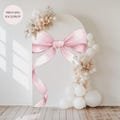 Pink Bow Bridal Shower Backdrop Coquette theme Balloon Arch Backdrop She's Tying the knot Bridal Shower Welcome Sign Coquette Aesthetic