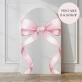 Pink Bow Arch Background Coquette Aesthetic Balloon Arch Backdrop Pink Bow 1st Birthday Girl Photo Backdrop Bow Theme First Birthday Sign