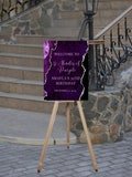 Editable Shades of Purple Birthday Welcome Sign, Purple and Silver Birthday Entrance Sign, Printable Instant Download