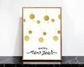 New Years Eve Printable, Happy New Year Sign, New Years Decorations, Holiday Sign, Digital Download, Instant Download, NYE Printable