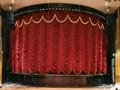 Burgundy stage curtains, velvet backdrops, extra long and extra tall sizes, theater backdrops.
