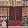 Valentine's Day Welcome Sign Tree with Hearts Porch Decor Sign for Yard Decorations House Banner Outdoor Display