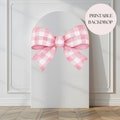 Pink Bow Arch Background Coquette Aesthetic Balloon Arch Backdrop Pink Bow 1st Birthday Girl Photo Backdrop Bow Theme First Birthday Sign