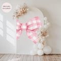 Pink Bow Bridal Shower Backdrop Coquette theme Balloon Arch Backdrop She's Tying the knot Bridal Shower Welcome Sign Coquette Aesthetic