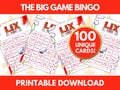 Football Bingo, The Big Game | Sunday 2024 Bingo | LIX Football Party Games l NOLA Watch Party | Party Games | 100 Printable Bingo Cards