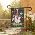 McKown Surname Coat of Arms on Irish National Tartan, Garden Decoration, House Decor, Family Crest Wall Hanging, Outdoor Flag