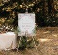 Editable Girl Woodland Baby Shower Welcome Sign Template, Pink Floral Woodland Animal Baby Shower Entrance Poster, Instant Download, BBS135