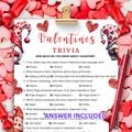 Valentines Trivia Game, Valentines Day Games Adults, Kids Valentines Games, Classroom Valentine Party Game, Fun Valentine Printable Games