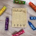 Word Search Valentine Card for Class Party, Sold as a Packaged Gift or Wooden Cards Alone, Custom Gifts, Personalized Party Favor