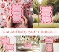 Galentines Party Bundle | Girls Night ideas bundle, Sign, games, decor | Valentines day | pink red wavy editable templates AA06