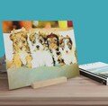 Custom Pet Watercolor Picture Gallery Board with Stand Personalized Dog Cat Portrait Art  Custom Pet Photo Gift Pet Memorial Plaque for Desk