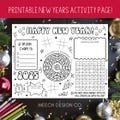 Printable New Years Activity Page, New Years Coloring Page, New Years Eve Activity Page, Activity for Kids, New Years Placemat